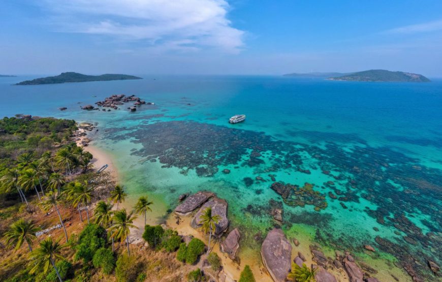 4 ISLANDS TOUR &  Hon Thom Cable Car – Aquatopia Water Park – Hon Xuong (or Hon Buom) – Hon Gam Ghi – Hon May Rut Trong