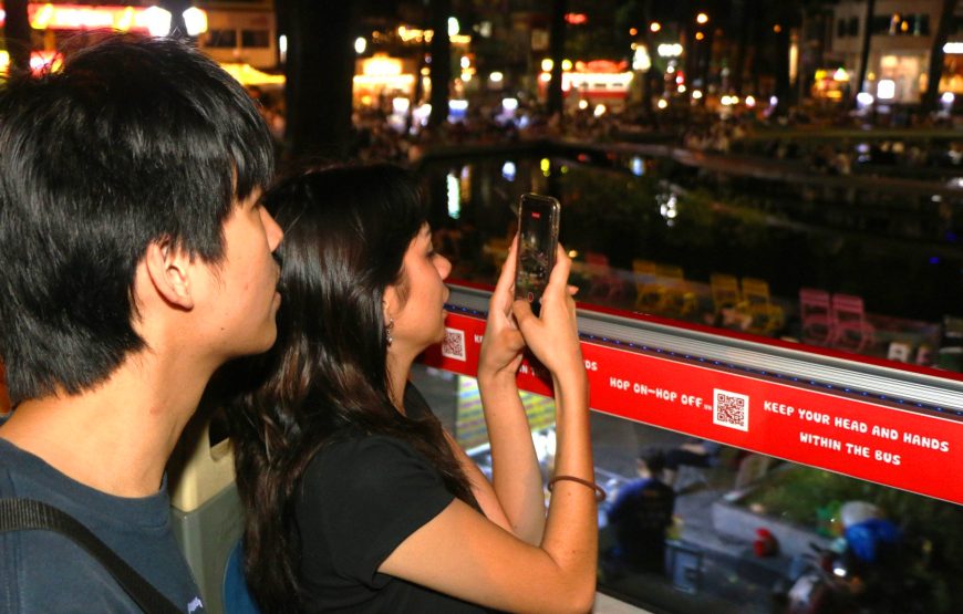 Sunset Tour & City’s Night Adventure by Water Bus and Bus Double Decker