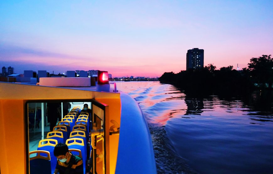 Sunset Tour & City’s Night Adventure by Water Bus and Bus Double Decker