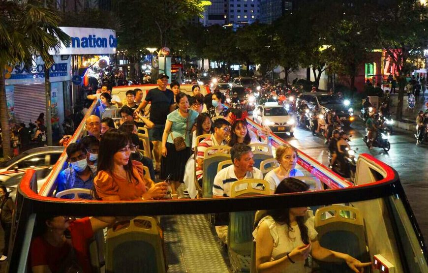 Sunset Tour & City’s Night Adventure by Water Bus and Bus Double Decker