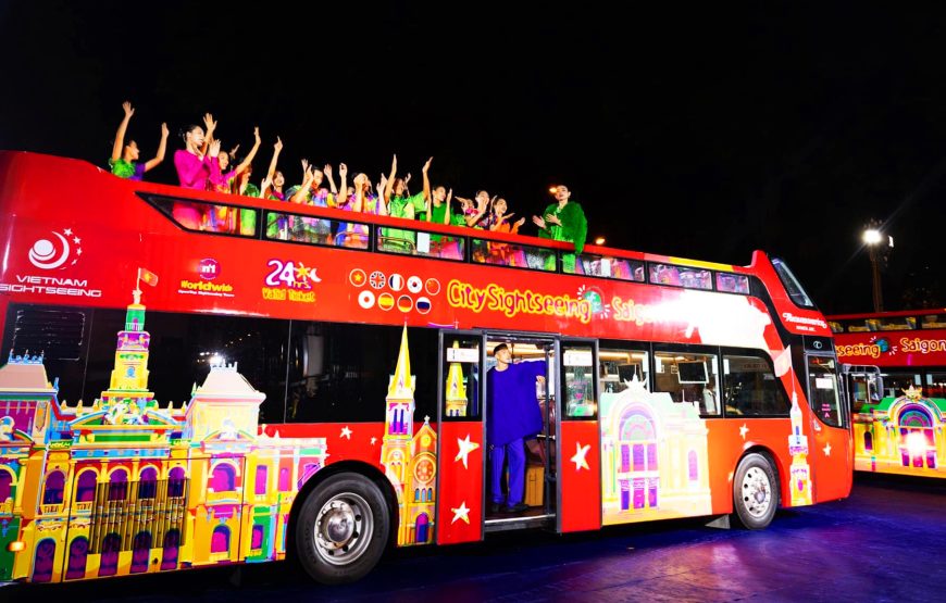 Sunset Tour & City’s Night Adventure by Water Bus and Bus Double Decker