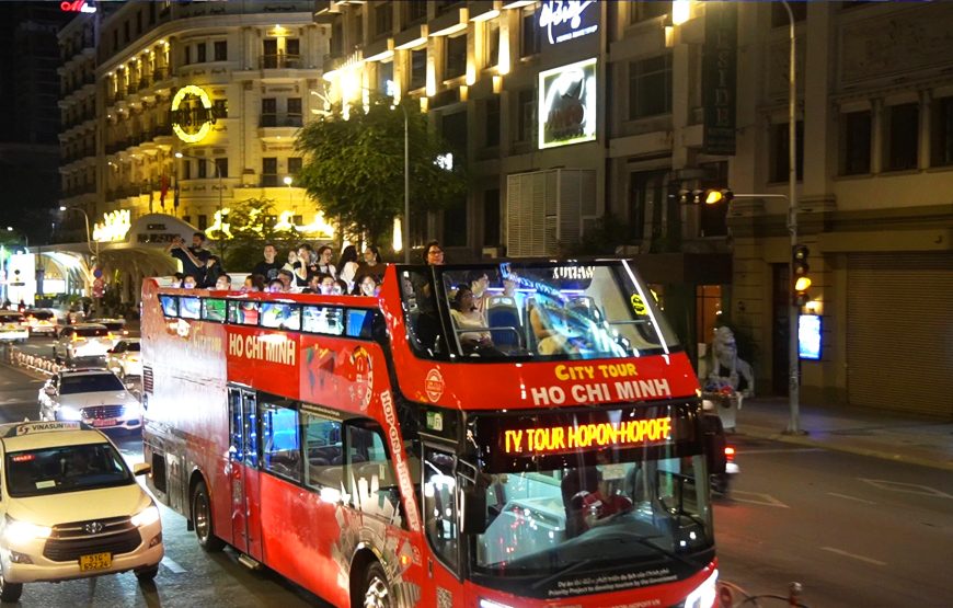 Sunset Tour & City’s Night Adventure by Water Bus and Bus Double Decker